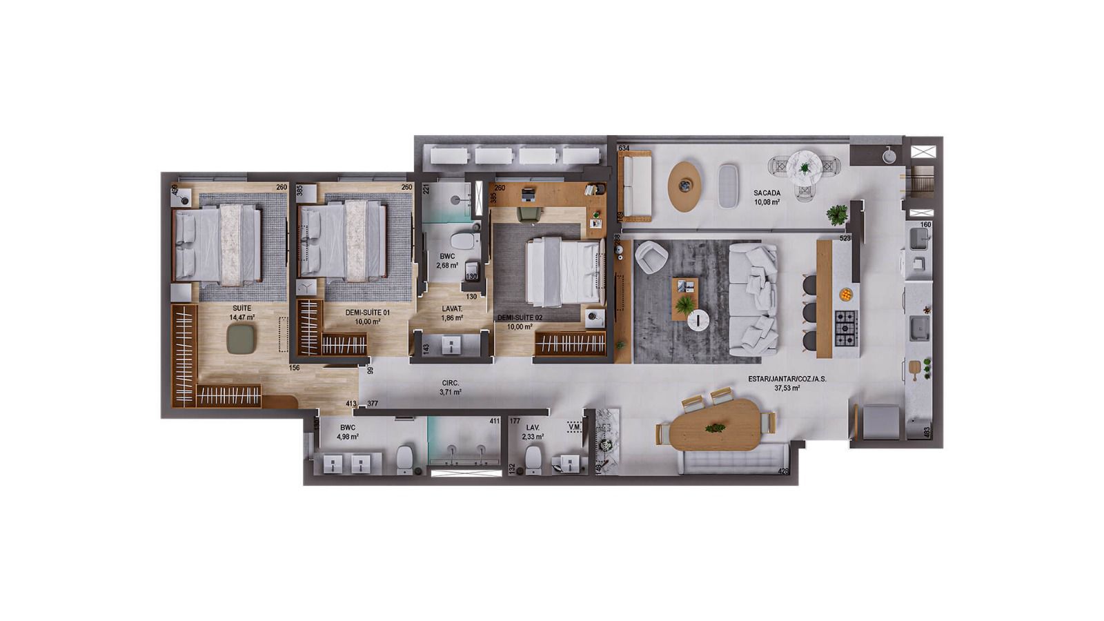 D/VERT 403 A - APARTAMENTO 3 DORMITÓRIOS NA PLANTA - BEIRA MAR — foto 1