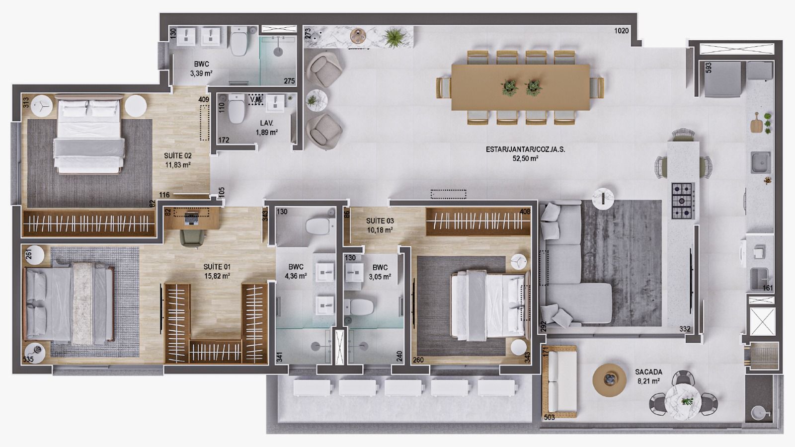 D/VERT 303C - APARTAMENTO 3 SUÍTES - BEIRA MAR DE SÃO JOSÉ — foto 1