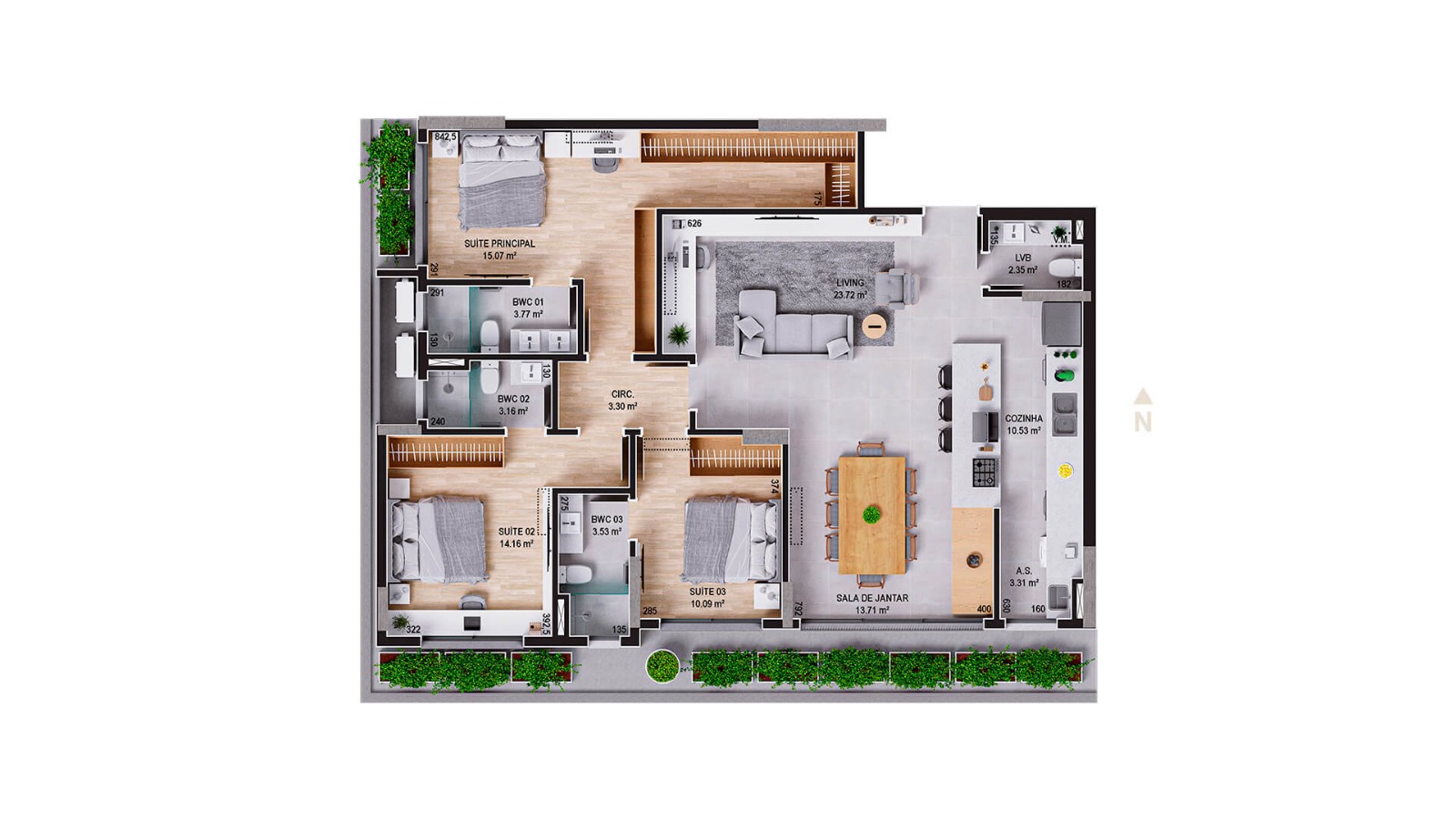 D/YARD 1202 - APARTAMENTO 3 SUÍTES - CENTRO - FLORIANÓPOLIS