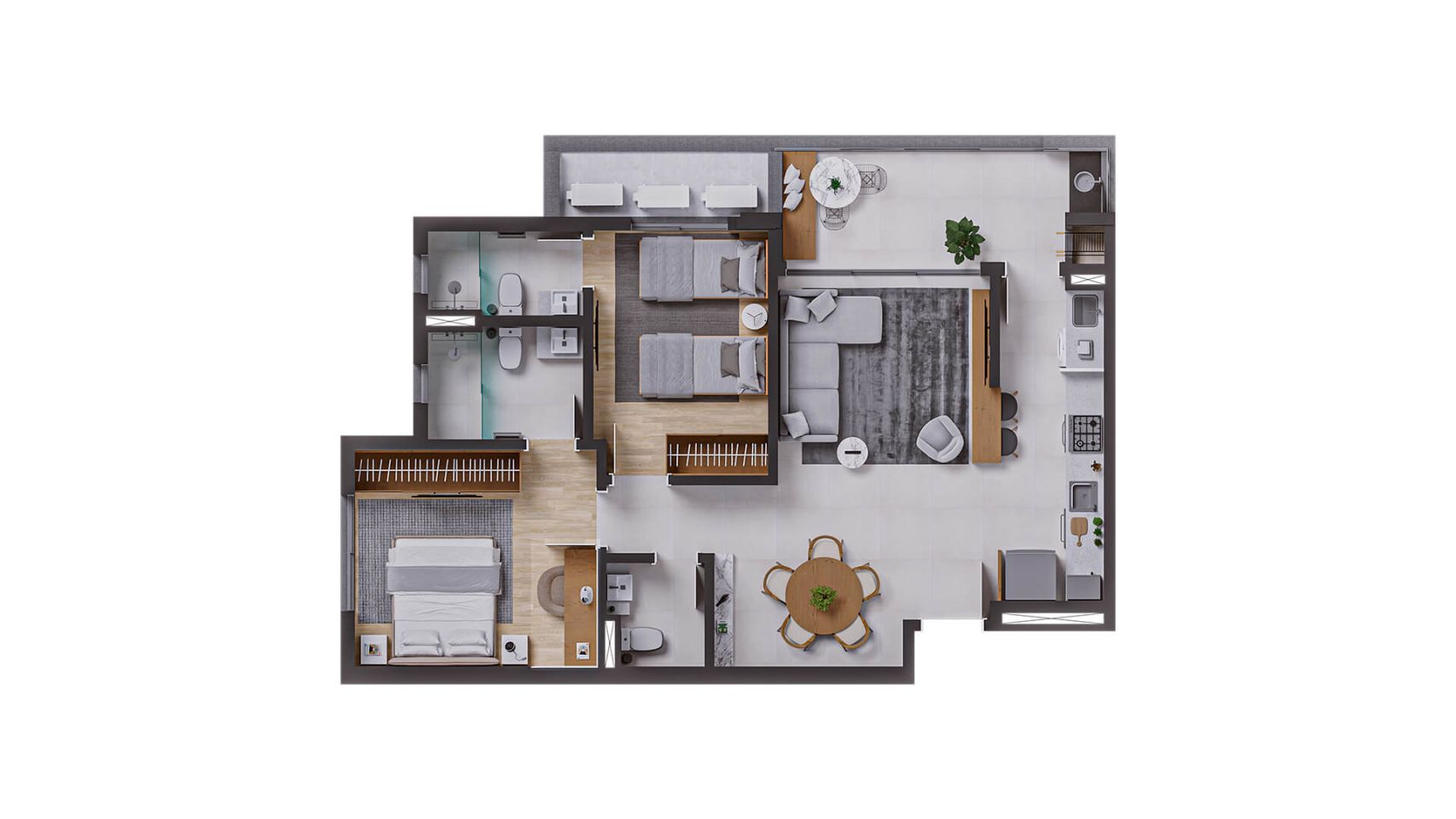 D/VERT 204 B1 - APARTAMENTO 2 DORMITÓRIOS SUÍTES NA PLANTA - BEIRA MAR — foto 1